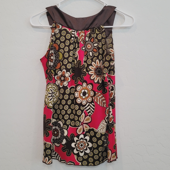 BCX Brown/Pink Halter Floral Top Size Small - Picture 11 of 12